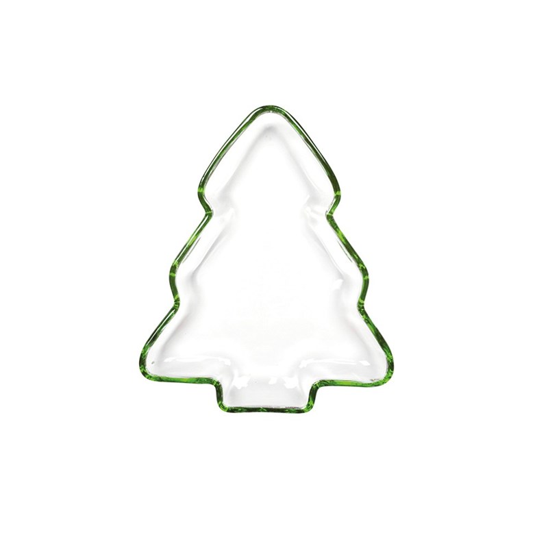 Coupelle en verre sapin bord vert