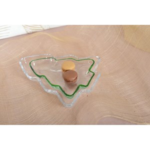 Coupelle en verre sapin bord vert