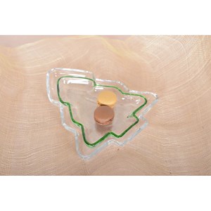 Coupelle en verre sapin bord vert