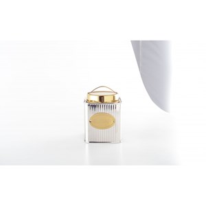 Boîte à sucre argentée et dorée