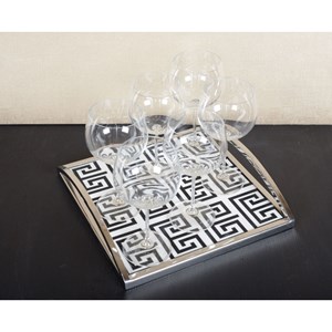 Plateau rectangulaire noir et blanc