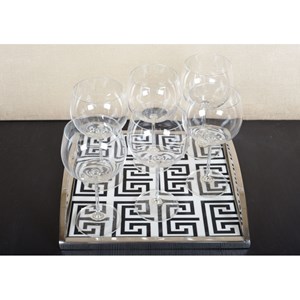 Plateau rectangulaire noir et blanc