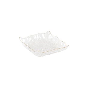 Coupelle carrée à bord doré en verre
