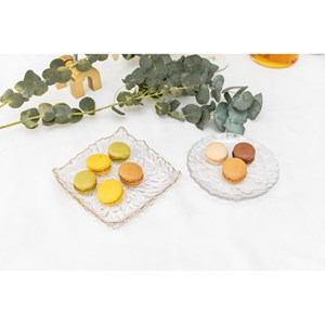 Coupelle carrée à bord doré en verre