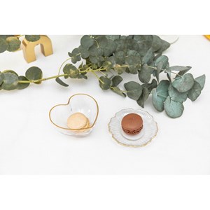 Coupelle coeur à bord doré en verre
