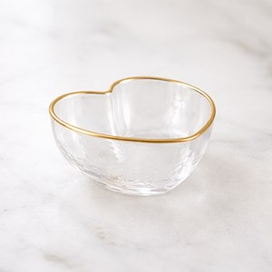 Coupelle coeur à bord doré en verre