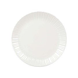 Assiette plate blanche flora