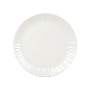 Assiette plate blanche flora