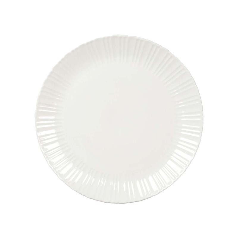 Assiette plate blanche flora