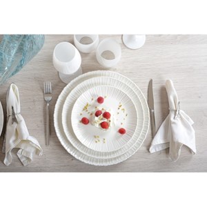 Assiette à dessert blanche flora  - lot de 6