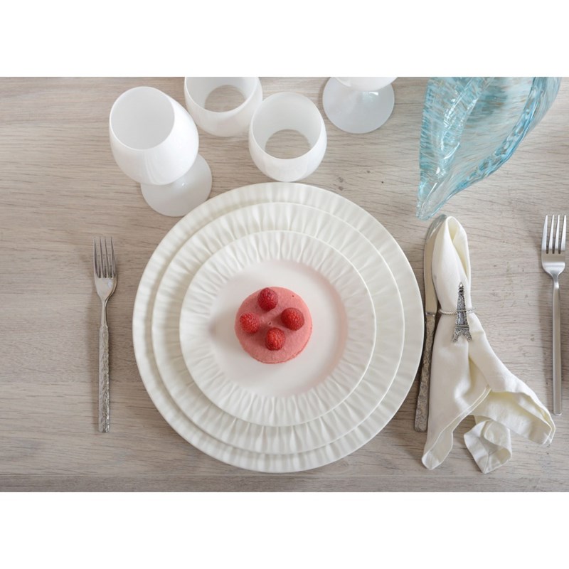 Assiette à dessert blanche lilia - lot de 6