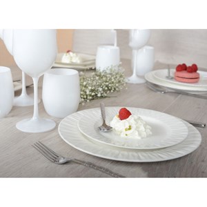 Assiette à dessert blanche lilia  - lot de 6