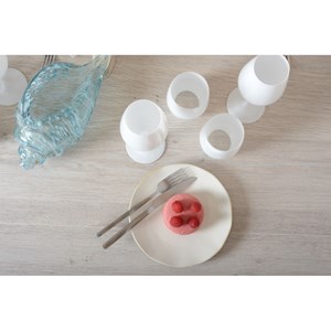 Assiette à dessert blanche rosa  - lot de 6