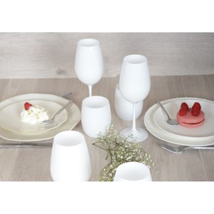Assiette à dessert blanche rosa  - lot de 6