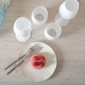 Assiette à dessert blanche rosa  - lot de 6