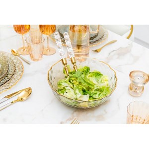 Bougeoirs en cristal ambre  - lot de 2