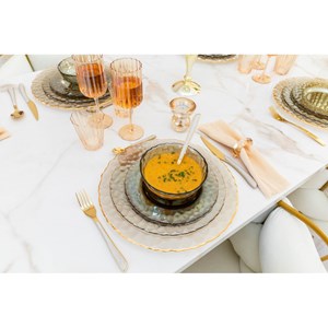 Bougeoirs en cristal ambre  - lot de 2