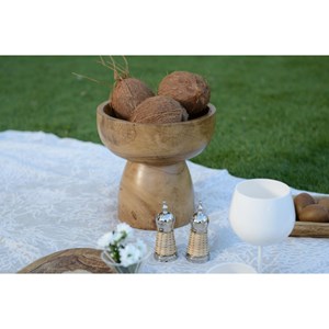 Coupe décorative sur pied en bois