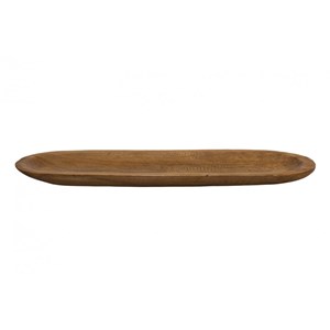 Plateau décoratif long ovale en bois