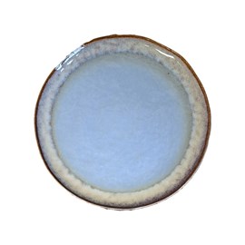 Assiette plate bleue en porcelaine