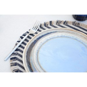 Assiette plate bleue en porcelaine  - lot de 6