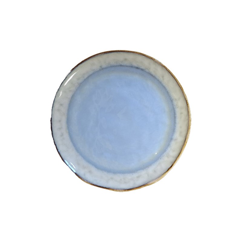 Assiette à dessert bleue en porcelaine