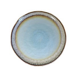 Assiette plate turquoise en porcelaine