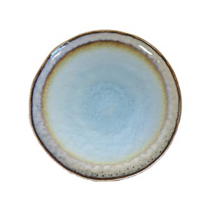 Assiette plate turquoise en porcelaine  - lot de 6