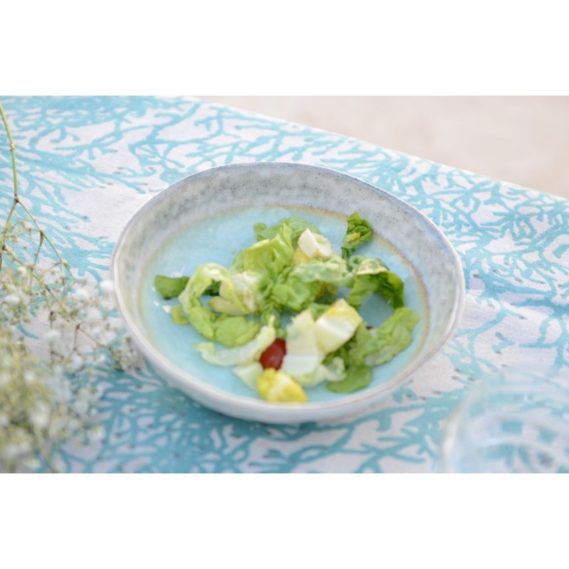 Assiette creuse turquoise en porcelaine - lot de 6