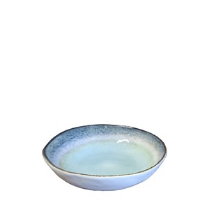 Assiette creuse turquoise en porcelaine