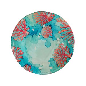 Assiette plate en mélamine corail