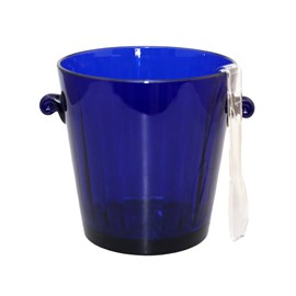 Seau à glaçons bleu fonce avec pince