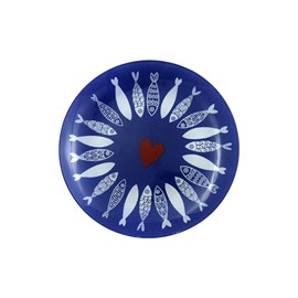 Assiette poisson bleu foncé  -  lot de 6