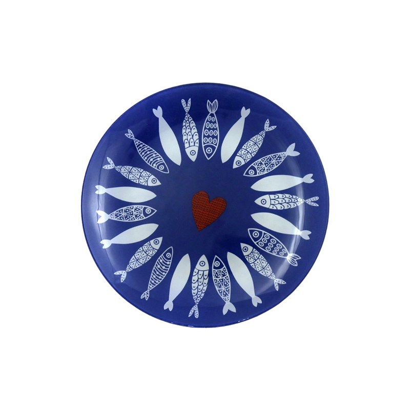 Assiette poisson bleu foncé - lot de 6