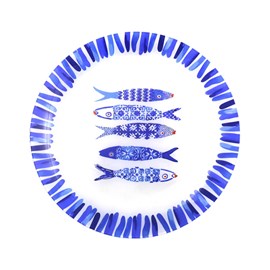 Assiette de présentation poisson bleu