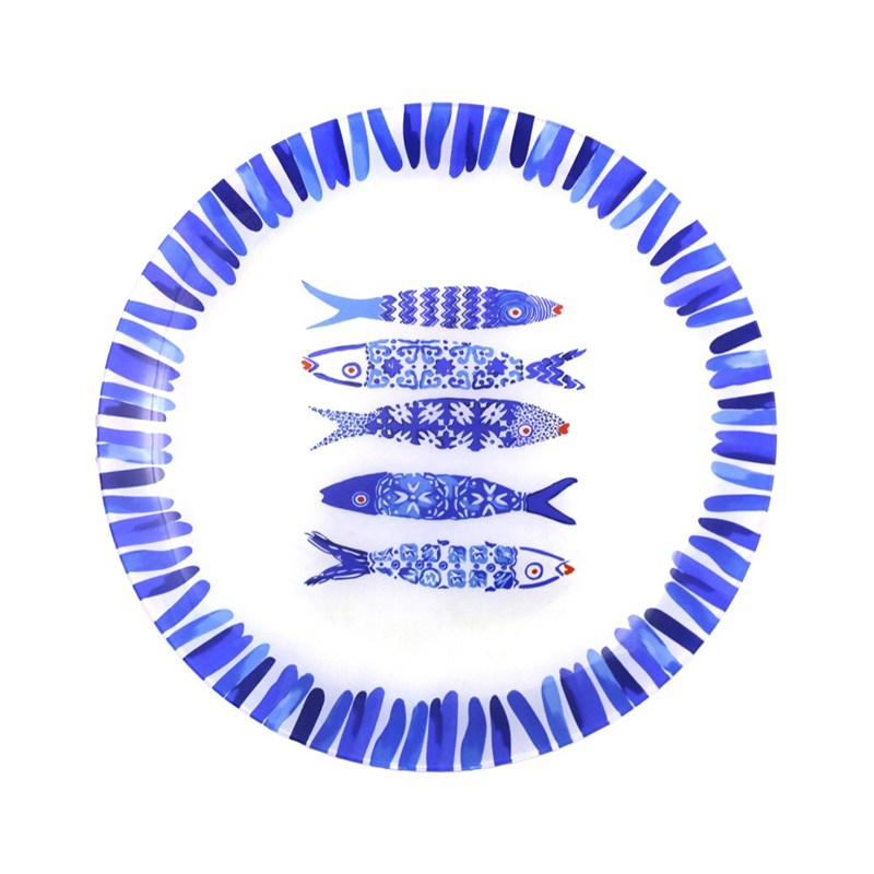 Assiette de présentation poisson bleu