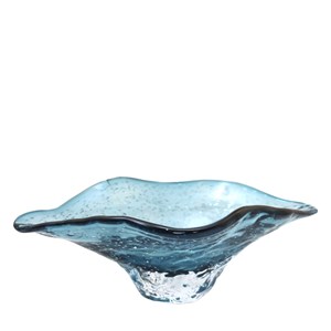 Coupe décorative en verre bleue