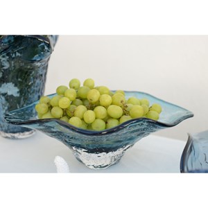 Coupe décorative en verre bleue