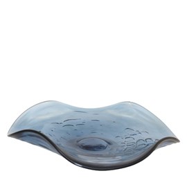 Coupe décorative en verre bleue