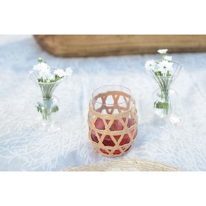 Verres à eau en rotin  - lot de 6