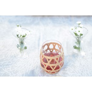 Verres à eau en rotin  - lot de 6