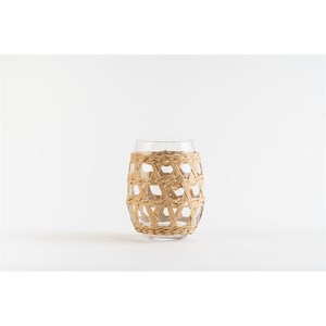 Verres à eau en rotin  - lot de 6