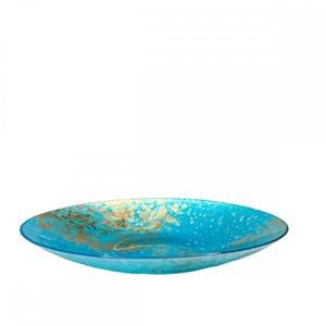 Coupe décorative bleue et dorée