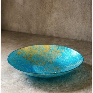 Coupe décorative bleue et dorée