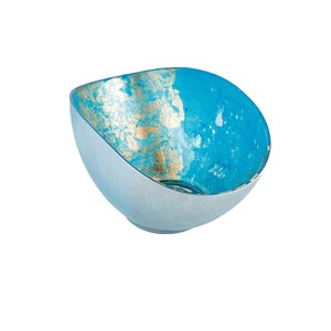 Coupe ovale bleue et dorée