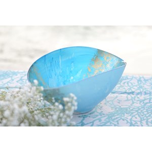 Coupe ovale bleue et dorée
