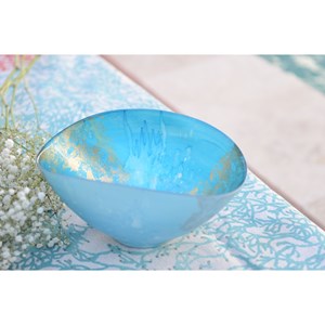 Coupe ovale bleue et dorée