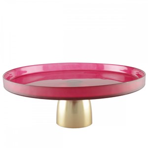 Plat à gâteaux framboise sur pied dore