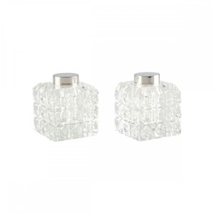 Salière et poivrière carreau argent