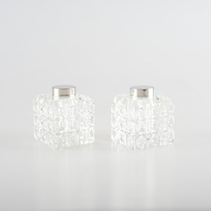 Salière et poivrière carreau argent